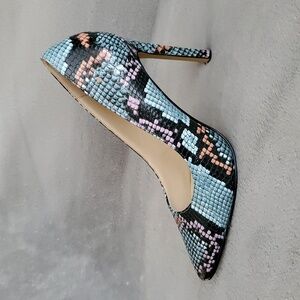 🆕️ NINE WEST Tatiana Leather Multicolor Pointed Toe Snakeskin Pumps SIZE: 7½M
